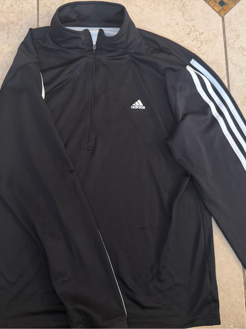 adidas Black Performance Jacket with White 3-Stripes